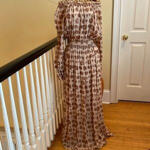 Rachel Zoe 🍾Sale🍾NWT dress  it’s a nude color with brown and some glitter on it.